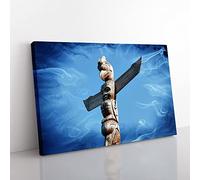 Big Box Art Totem Pole Native American (2) Canvas Wall Art Print Ready to Hang Picture, 76 x 50 cm (30 x 20 Inch), Multi-Coloured