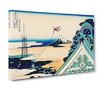 Big Box Art Toto Asakusa Honganji by Katsushika Hokusai Painting Canvas Wall Art Framed Picture Print, 30 x 20 Inch (76 x 50 cm), Beige, Green, Blue, Yellow