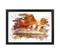 Big Box Art Tour de France Cycling V3 Framed Wall Art Picture Print Ready to Hang, Black A2 (62 x 45 cm)