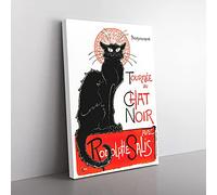 Big Box Art Tournee Du Chat Noir Cat Vol.2 by Theophile Steinlen Canvas Wall Art Print Ready to Hang Picture, 76 x 50 cm (30 x 20 Inch), White, Black, Red
