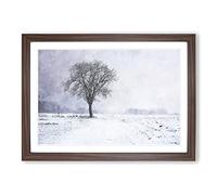 Big Box Art Tree in The Winter Vol.2 Painting Framed Wall Art Picture Print Ready to Hang, Walnut A2 (62 x 45 cm)