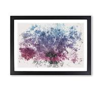 Big Box Art Tree Under The Cosmos Watercolour Framed Wall Art Picture Print Ready to Hang, Black A2 (62 x 45 cm)