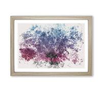 Big Box Art Tree Under The Cosmos Watercolour Framed Wall Art Picture Print Ready to Hang, Oak A2 (62 x 45 cm)
