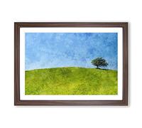 Big Box Art Tree Upon A Hill Painting Framed Wall Art Picture Print Ready to Hang, Walnut A2 (62 x 45 cm)