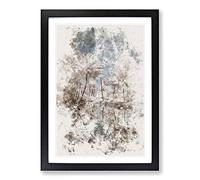 Big Box Art Tree View in Kerala India Watercolour Framed Wall Art Picture Print Ready to Hang, Black A2 (62 x 45 cm)