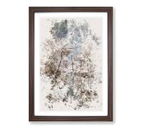 Big Box Art Tree View in Kerala India Watercolour Framed Wall Art Picture Print Ready to Hang, Walnut A2 (62 x 45 cm)