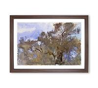 Big Box Art Treetops Against The Sky by John Singer Sargent Framed Wall Art Picture Print Ready to Hang, Walnut A2 (62 x 45 cm)