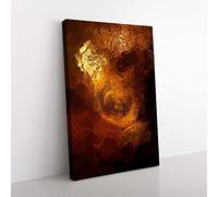 Big Box Art Tunnel Through The Forest in Abstract Canvas Wall Art Print Ready to Hang Picture, 76 x 50 cm (30 x 20 Inch), Maroon, Brown, Gold