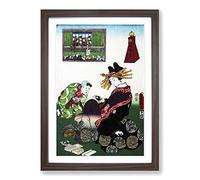 Big Box Art Twelve Hours of Spring by Utagawa Kunisada Framed Wall Art Picture Print Ready to Hang, Walnut A2 (62 x 45 cm)