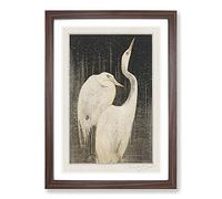 Big Box Art Two Egrets by Theo Van Hoytema Framed Wall Art Picture Print Ready to Hang, Walnut A2 (62 x 45 cm)