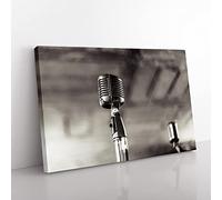 Big Box Art Two Microphones Music Canvas Wall Art Print Ready to Hang Picture, 76 x 50 cm (30 x 20 Inch), Multi-Coloured