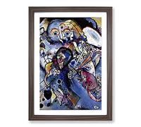 Big Box Art Two Ovals by Wassily Kandinsky Framed Wall Art Picture Print Ready to Hang, Walnut A2 (62 x 45 cm)