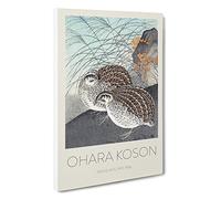 Big Box Art Two Quails Ohara Koson Canvas Wall Art Framed Picture Print, 30 x 20 Inch (76 x 50 cm), Exhibition