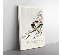 Big Box Art Two Sable Red Tails & Cherry Blossom Ohara Koson Canvas Wall Art Print Ready to Hang Picture, 76 x 50 cm (30 x 20 Inch), Exhibition