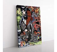 Big Box Art Two Warriors by Utagawa Kuniyoshi Painting Canvas Wall Art Print Ready to Hang Picture, 76 x 50 cm (30 x 20 Inch), Black, Grey, Red, Brown