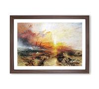 Big Box Art Typhoon Coming by Joseph Mallord William Turner Framed Wall Art Picture Print Ready to Hang, Walnut A2 (62 x 45 cm)