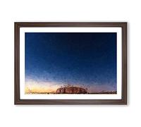 Big Box Art Uluru Ayers Rock in Australia in Abstract Framed Wall Art Picture Print Ready to Hang, Walnut A2 (62 x 45 cm)