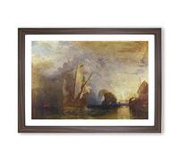 Big Box Art Ulysses Deriding Polyphemus by Joseph Mallord William Turner Framed Wall Art Picture Print Ready to Hang, Walnut A2 (62 x 45 cm)
