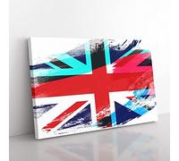 Big Box Art Union Jack British Flag (4) V2 Canvas Wall Art Print Ready to Hang Picture, 76 x 50 cm (30 x 20 Inch), Multi-Coloured