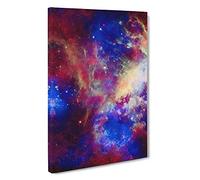 Big Box Art Universe in Abstract Vol.11 Canvas Wall Art Framed Picture Print, 30 x 20 Inch (76 x 50 cm), Plum, Violet, Grey, Blue