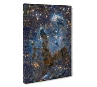 Big Box Art Universe in Abstract Vol.12 Canvas Wall Art Framed Picture Print, 30 x 20 Inch (76 x 50 cm), Blue, Grey, Black, Blue, Olive, Green
