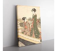 Big Box Art Utagawa Japanese Oriental Two Women in a Boat Canvas Wall Art Print Ready to Hang Picture, 76 x 50 cm (30 x 20 Inch), Multi-Coloured