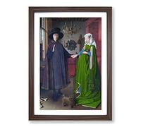 Big Box Art Van Eyck Arnolfini Portrait Framed Wall Art Picture Print Ready to Hang, Walnut A2 (62 x 45 cm)