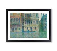 Big Box Art Venice, Palazzo Dario by Claude Monet Framed Wall Art Picture Print Ready to Hang, Black A2 (62 x 45 cm)