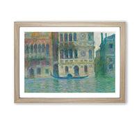 Big Box Art Venice, Palazzo Dario by Claude Monet Framed Wall Art Picture Print Ready to Hang, Oak A2 (62 x 45 cm)