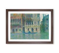 Big Box Art Venice, Palazzo Dario by Claude Monet Framed Wall Art Picture Print Ready to Hang, Walnut A2 (62 x 45 cm)