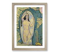 Big Box Art Venus in The Grotto by Koloman Moser Framed Wall Art Picture Print Ready to Hang, Oak A2 (62 x 45 cm)