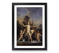 Big Box Art Venus Rising from The Sea by Gustave Moreau Framed Wall Art Picture Print Ready to Hang, Black A2 (62 x 45 cm)