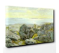 Big Box Art Victore Westerholm Beach Landscape Island Canvas Wall Art Print Ready to Hang Picture, 30 x 20 Inch (76 x 50 cm), Multi-Coloured
