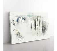 Big Box Art Victoria Falls in Zambia & Zimbabwe in Abstract Canvas Wall Art Print Ready to Hang Picture, 76 x 50 cm (30 x 20 Inch), White, Grey