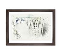 Big Box Art Victoria Falls in Zambia & Zimbabwe in Abstract Framed Wall Art Picture Print Ready to Hang, Walnut A2 (62 x 45 cm)