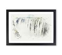 Big Box Art Victoria Falls in Zambia & Zimbabwe in Abstract Framed Wall Art Picture Print Ready to Hang, Black A2 (62 x 45 cm)