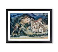Big Box Art View of Cagnes by Chaim Soutine Framed Wall Art Picture Print Ready to Hang, Black A2 (62 x 45 cm)