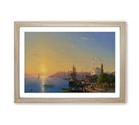 Big Box Art View of Constantinople by Ivan Aivazovsky Framed Wall Art Picture Print Ready to Hang, Oak A2 (62 x 45 cm)
