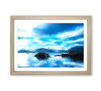 Big Box Art View of Glencoe in Scotland in Abstract Framed Wall Art Picture Print Ready to Hang, Oak A2 (62 x 45 cm)