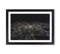 Big Box Art View of Moscow in Russia at Night Painting Framed Wall Art Picture Print Ready to Hang, Black A2 (62 x 45 cm)