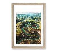Big Box Art View of Nora in Spain Painting Framed Wall Art Picture Print Ready to Hang, Oak A2 (62 x 45 cm)