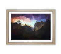 Big Box Art Views of Yosemite Valley in Abstract Framed Wall Art Picture Print Ready to Hang, Oak A2 (62 x 45 cm)