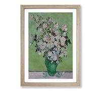 Big Box Art Vincent Van Gogh White Roses Framed Wall Art Picture Print Ready to Hang, Oak A2 (62 x 45 cm)