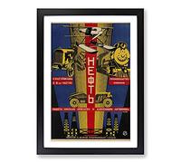 Big Box Art Vintage Automobiles Framed Wall Art Picture Print Ready to Hang, Black A2 (62 x 45 cm)