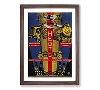 Big Box Art Vintage Automobiles Framed Wall Art Picture Print Ready to Hang, Walnut A2 (62 x 45 cm)