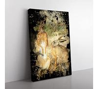 Big Box Art Vintage Karl Ludwig Hartig Hare Coal Black Canvas Wall Art Print Ready to Hang Picture, 76 x 50 cm (30 x 20 Inch), Multi-Coloured
