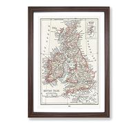 Big Box Art Vintage Map of The British Isles Framed Wall Art Picture Print Ready to Hang, Walnut A2 (62 x 45 cm)