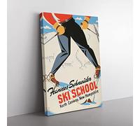 Big Box Art Vintage Ski Travel Poster 11 Canvas Wall Art Print Ready to Hang Picture, 76 x 50 cm (30 x 20 Inch), Multi-Coloured