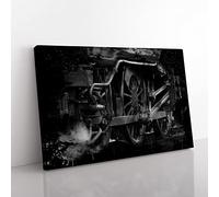 Big Box Art Vintage Steam Train (2) Coal Black Canvas Wall Art Print Ready to Hang Picture, 76 x 50 cm (30 x 20 Inch), Multi-Coloured