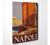 Big Box Art Vintage Travel Poster Napoli Canvas Wall Art Print Ready to Hang Picture, 30 x 20 Inch (76 x 50 cm), Multi-Coloured